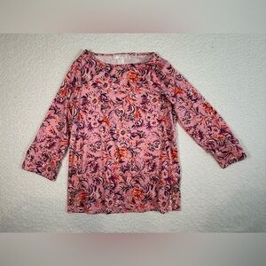 stella Parker Womens Linda Scoop Neck 3/4 Sleeve Top size small pink stretchy